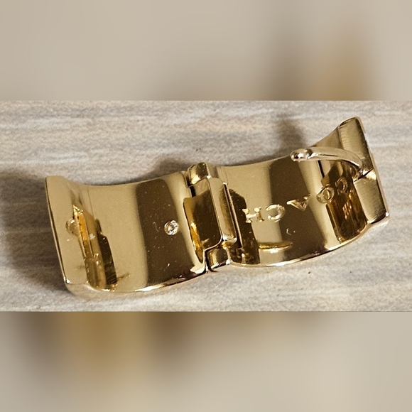 COACH NEW YORK GOLD ENAMEL PURPLE & PINK ENAMEL HOOP EARRINGS $85 - Picture 10 of 12